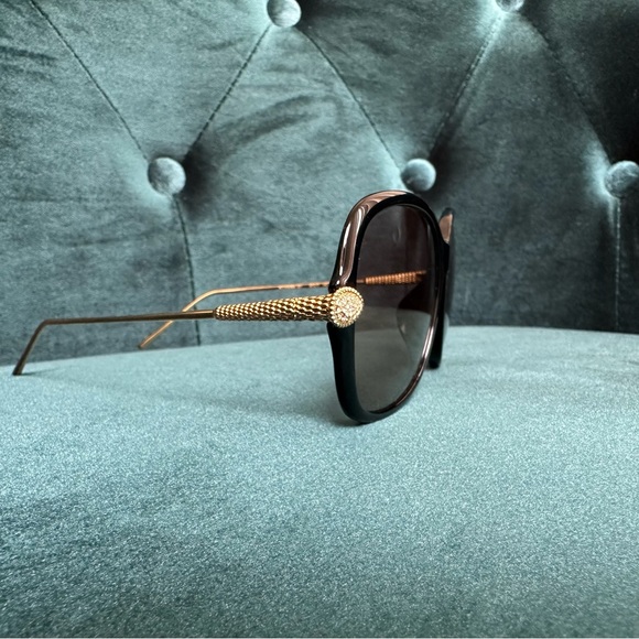 Boucheron Sunglasses - Gold/Black diamond accents NWOT - Picture 4 of 10